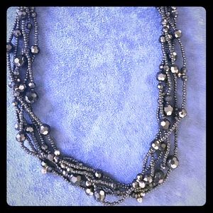 WHBM five chain, black beaded necklace